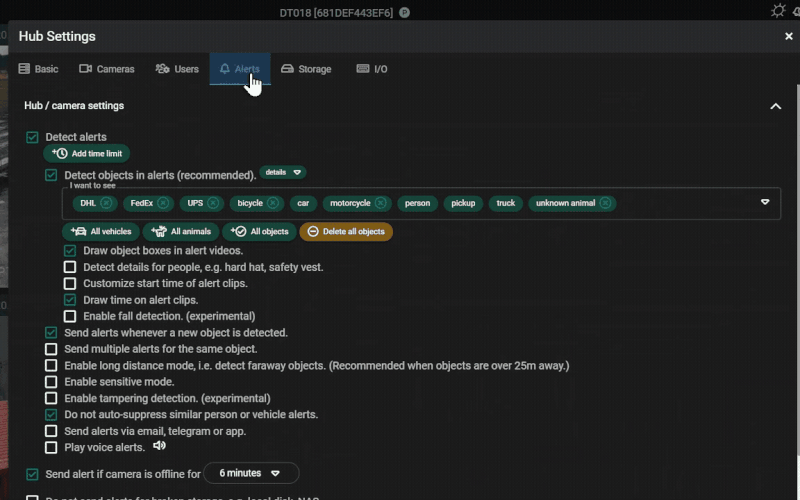 Camect Monitoring Setup